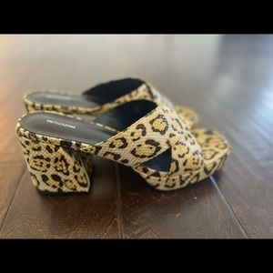 Yellow and Black Leopard Print Platforms!